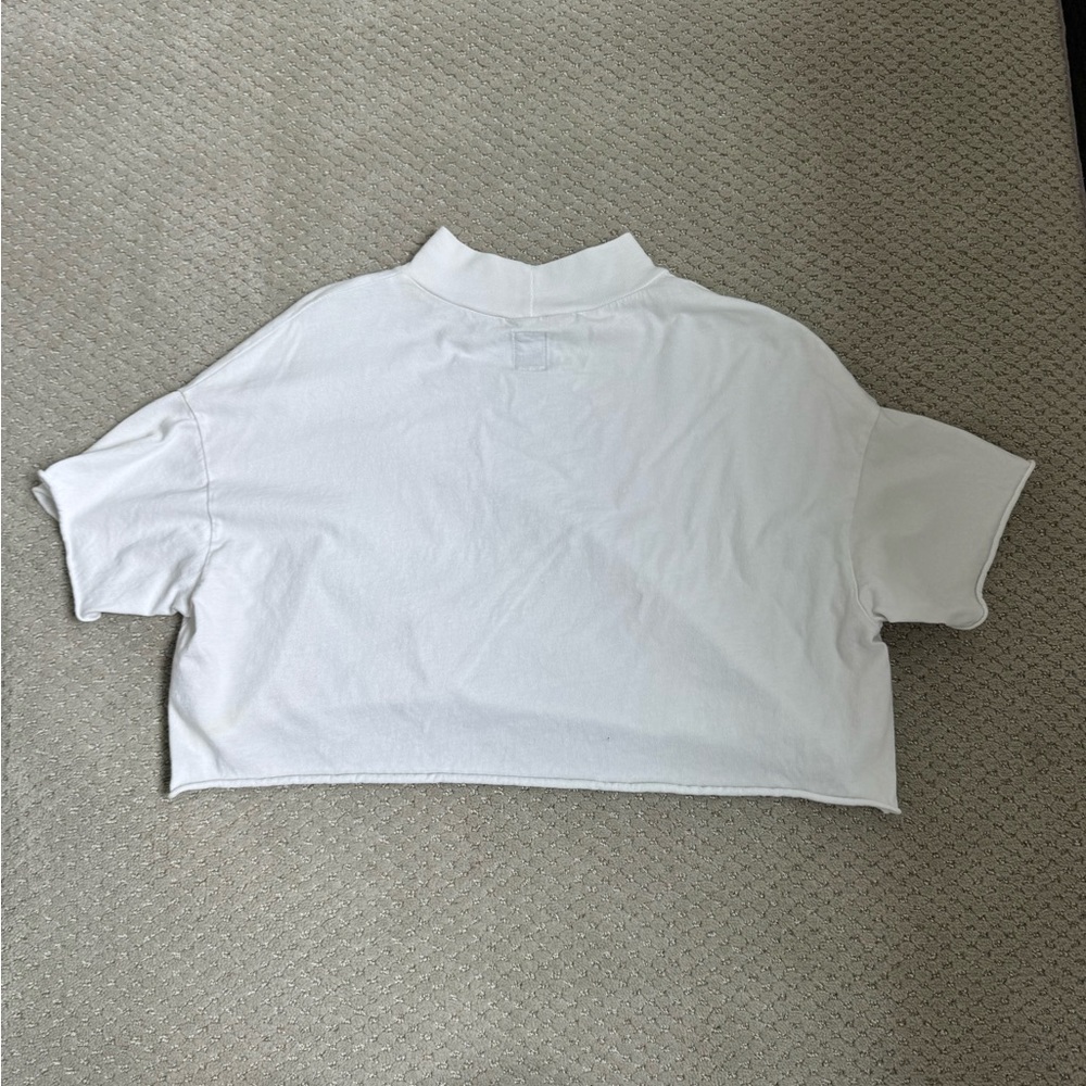 NSF Women's White Mock Neck Crop Top - Picture 4 of 10
